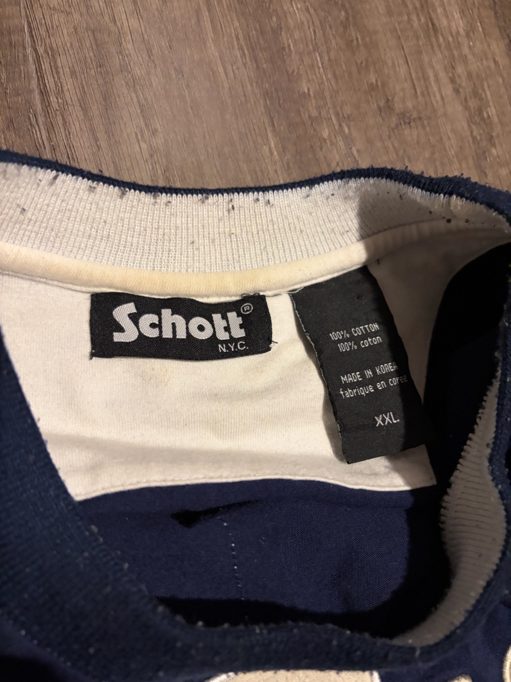 Schott nyc navy blue longsleeve (TAGGED XXL) - Picture 5 of 7